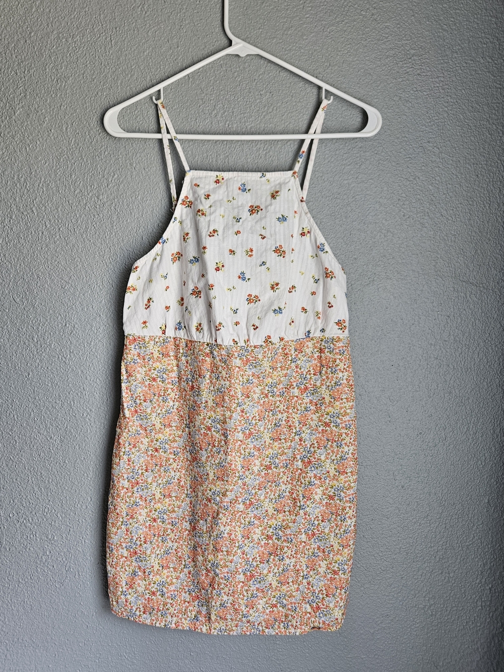 American Eagle Mixed Floral Cami Mini Dress Boho Cotton Linen Size Medium M